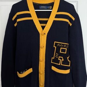 Polo Ralph Lauren Navy and Yellow Cardigan